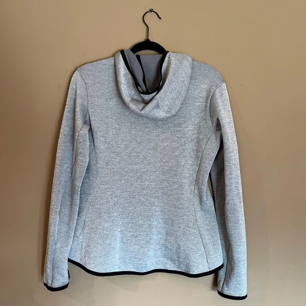 Nike Dri-FIT Womens Full Zip Hoodie Gray Heathered Scuba Neck Jacket M